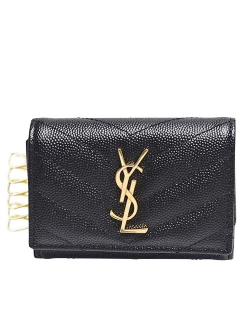 RARE!!! YSL SAINT LAURENT 6 KEYS MONOGRAM CAVIAR HOLDER WALLET
